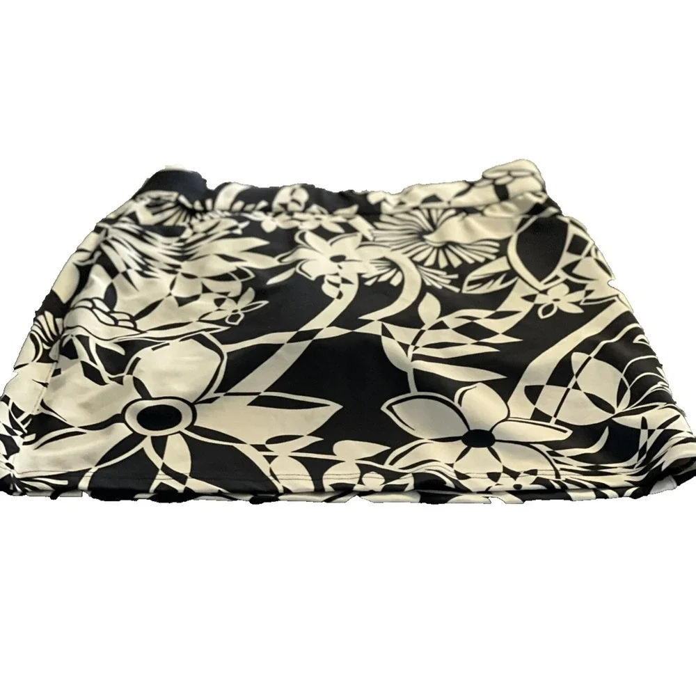 Polo Golf Ralph Lauren Women's Golf Skort Floral Print Black Cream Small S NWT